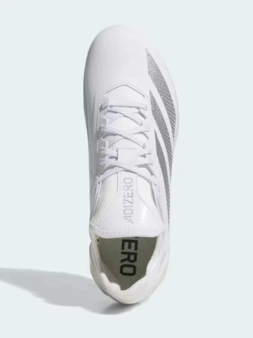 adidas White Soccer Cleats with Silver Stripes